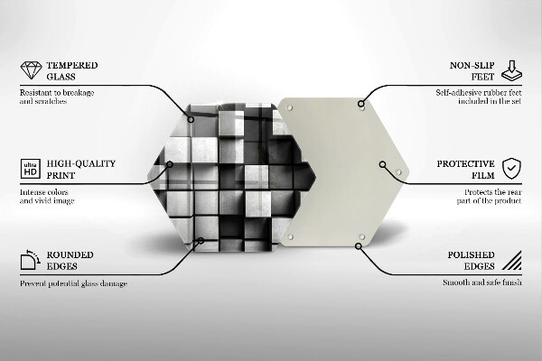 Skleněná deska do kuchyně Abstraktní 3d čtverce