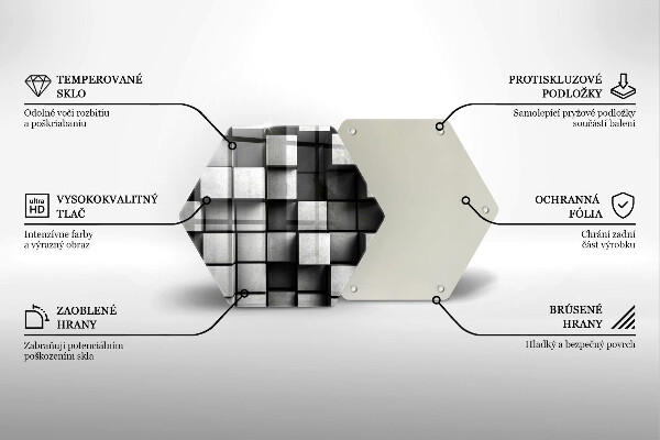 Skleněná deska do kuchyně Abstraktní 3d čtverce