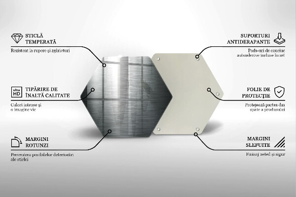 Skleněná deska do kuchyně Kovová textura
