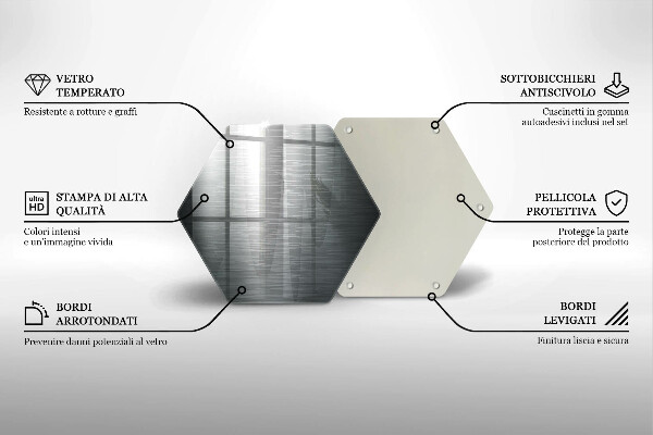 Skleněná deska do kuchyně Kovová textura