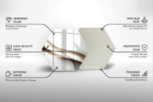 Skleněná deska do kuchyně Měkké linie abstrakce