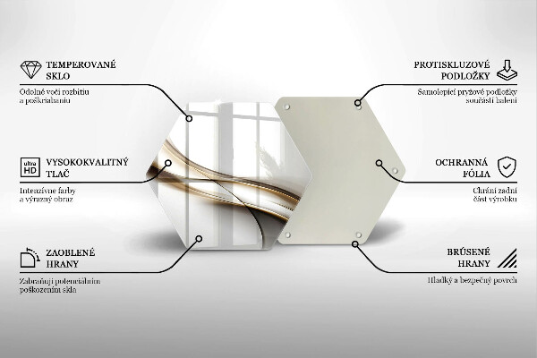 Skleněná deska do kuchyně Měkké linie abstrakce