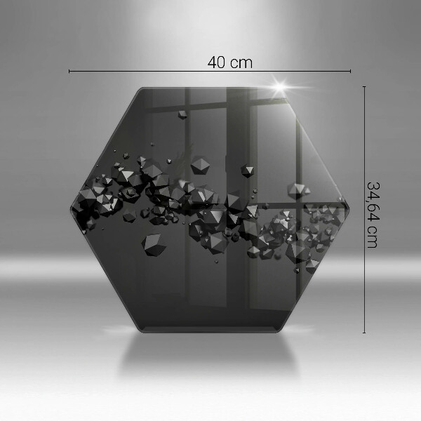 Skleněná deska do kuchyně 3d abstrakce tvarů