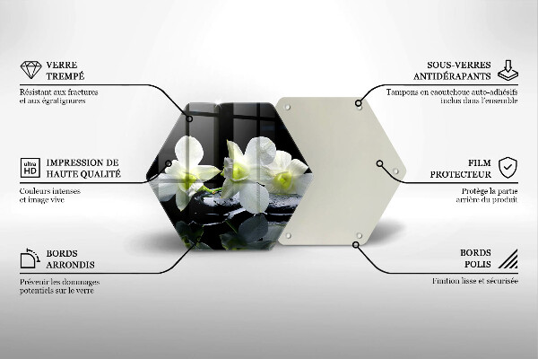 Skleněná deska do kuchyně Bílé květy v zenové vodě