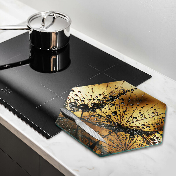 Skleněná deska do kuchyně Rosa a pampelišky