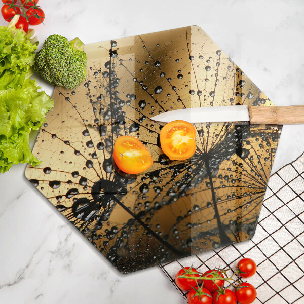 Skleněná deska do kuchyně Rosa a pampelišky