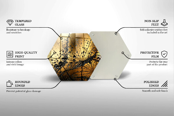 Skleněná deska do kuchyně Rosa a pampelišky