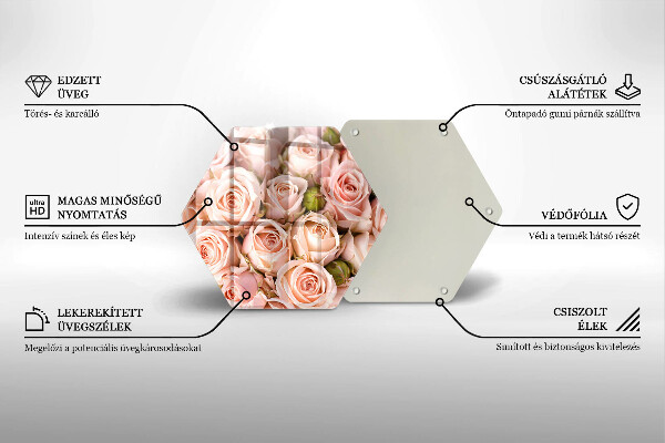 Skleněná deska do kuchyně Kytice jemných růží