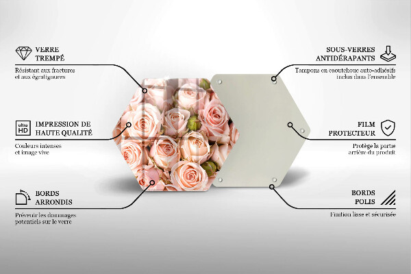 Skleněná deska do kuchyně Kytice jemných růží