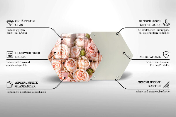 Skleněná deska do kuchyně Kytice jemných růží
