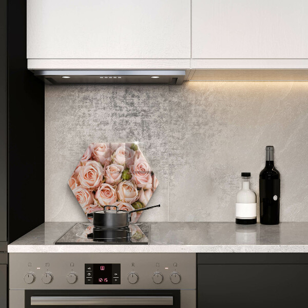 Skleněná deska do kuchyně Kytice jemných růží