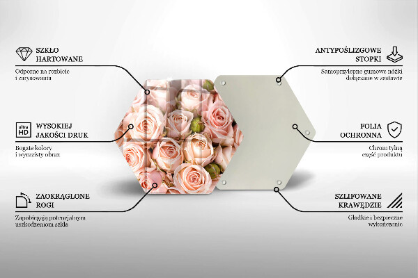 Skleněná deska do kuchyně Kytice jemných růží