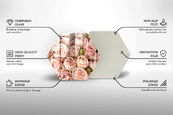 Skleněná deska do kuchyně Kytice jemných růží