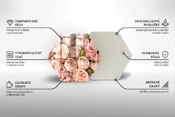 Skleněná deska do kuchyně Kytice jemných růží