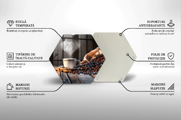 Skleněná deska do kuchyně Šálek kávy a srdce