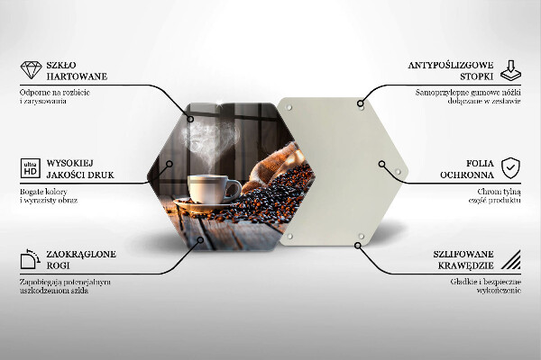 Skleněná deska do kuchyně Šálek kávy a srdce