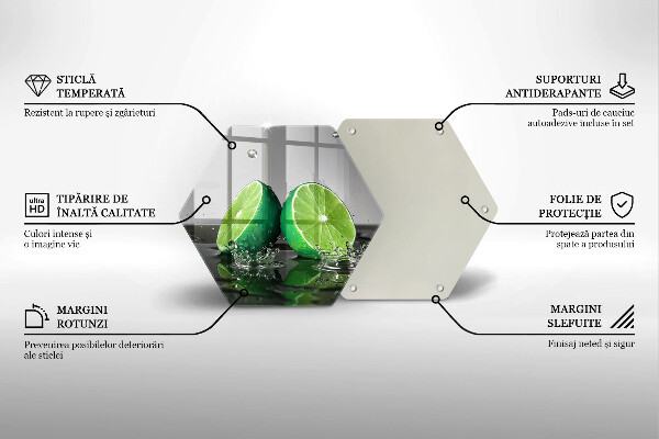 Skleněná deska do kuchyně Šťavnaté limetky a voda