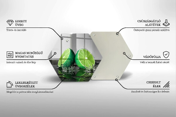 Skleněná deska do kuchyně Šťavnaté limetky a voda
