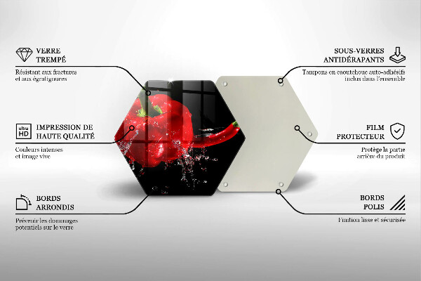 Skleněná deska do kuchyně Červené papriky ve vodě