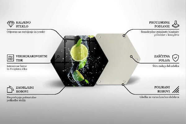 Skleněná deska do kuchyně Šťavnaté limetky ve vodě