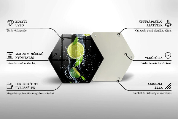 Skleněná deska do kuchyně Šťavnaté limetky ve vodě