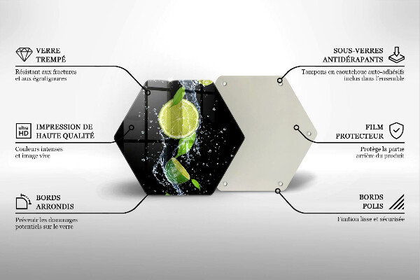 Skleněná deska do kuchyně Šťavnaté limetky ve vodě