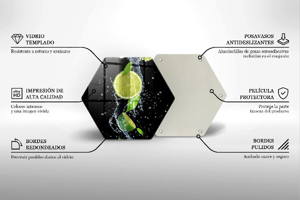 Skleněná deska do kuchyně Šťavnaté limetky ve vodě