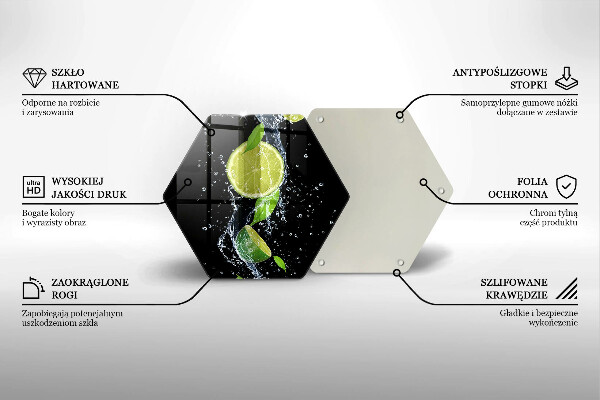 Skleněná deska do kuchyně Šťavnaté limetky ve vodě