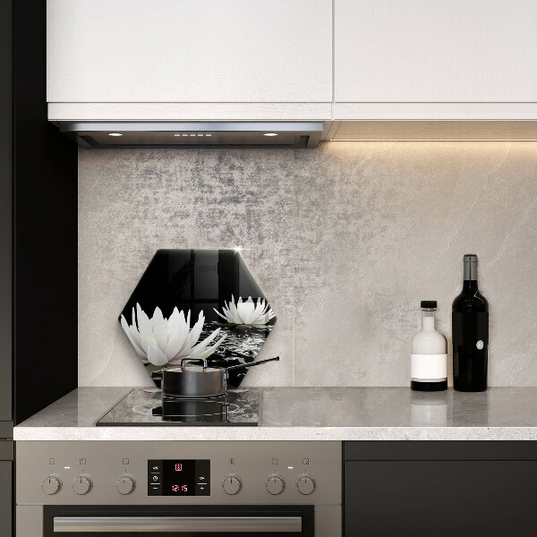 Skleněná deska do kuchyně Bílé lilie na vodě