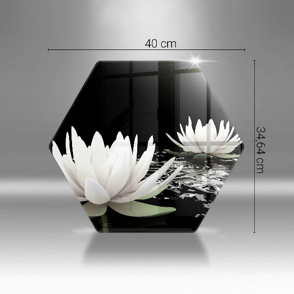 Skleněná deska do kuchyně Bílé lilie na vodě