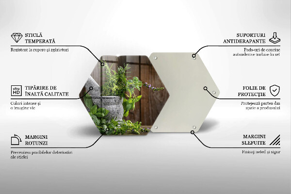 Skleněná deska do kuchyně Pěstuje bylinky a dřevo