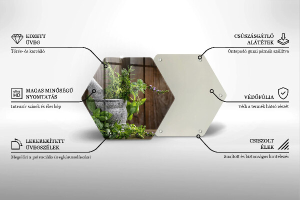 Skleněná deska do kuchyně Pěstuje bylinky a dřevo