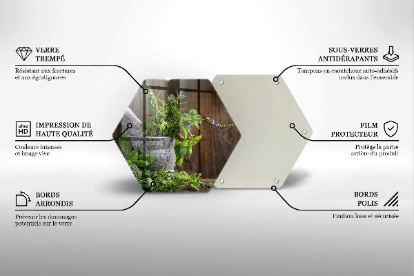 Skleněná deska do kuchyně Pěstuje bylinky a dřevo