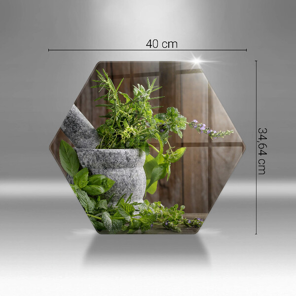 Skleněná deska do kuchyně Pěstuje bylinky a dřevo