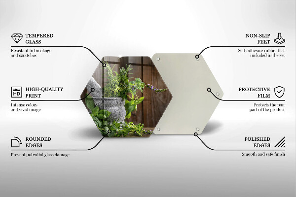 Skleněná deska do kuchyně Pěstuje bylinky a dřevo