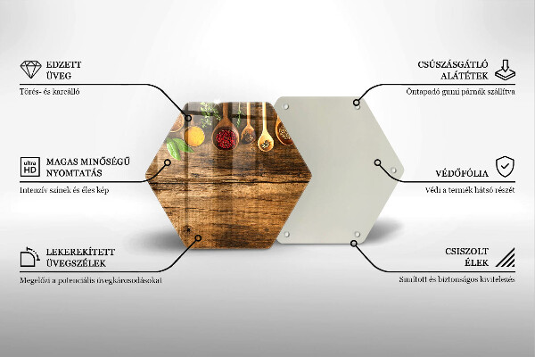 Skleněná deska do kuchyně Dřevěné lžíce koření