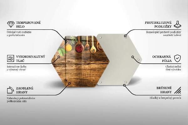 Skleněná deska do kuchyně Dřevěné lžíce koření