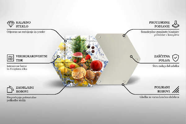 Skleněná deska do kuchyně Šťavnaté ovoce a voda