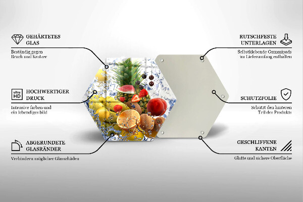 Skleněná deska do kuchyně Šťavnaté ovoce a voda