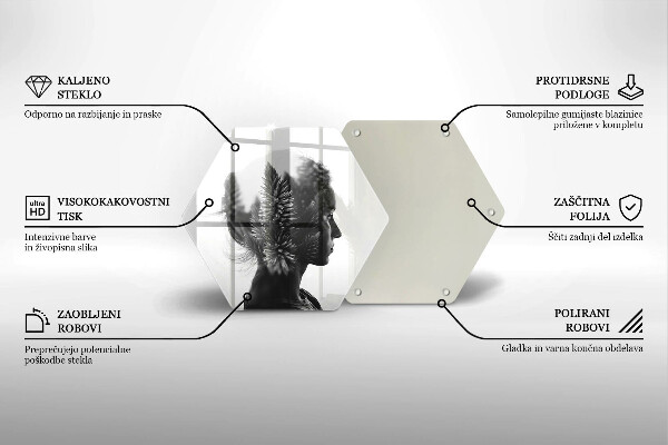 Skleněná deska do kuchyně Žena a les