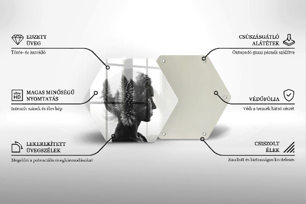 Skleněná deska do kuchyně Žena a les