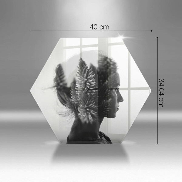 Skleněná deska do kuchyně Žena a les