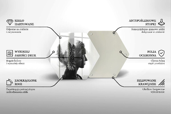 Skleněná deska do kuchyně Žena a les