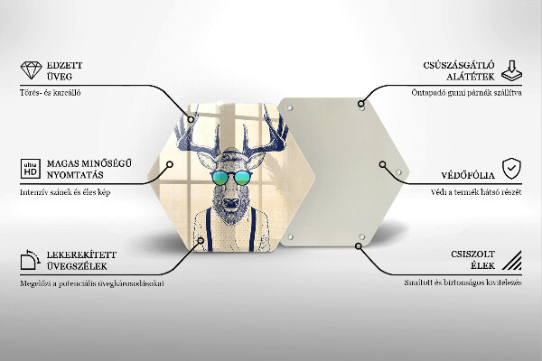 Skleněná deska do kuchyně Jelen muž ilustrace