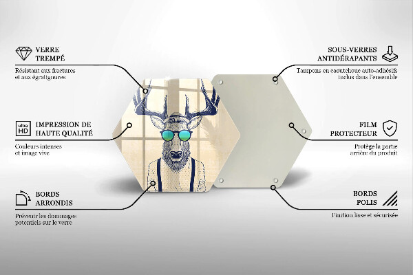 Skleněná deska do kuchyně Jelen muž ilustrace