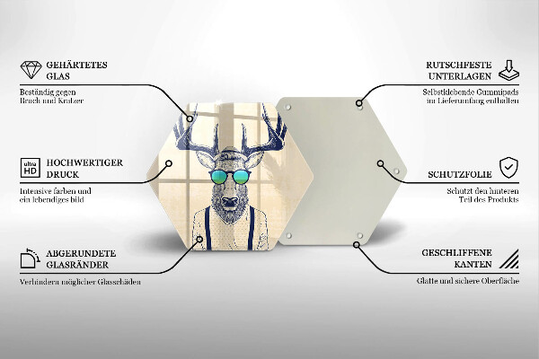 Skleněná deska do kuchyně Jelen muž ilustrace