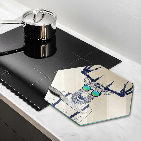 Skleněná deska do kuchyně Jelen muž ilustrace