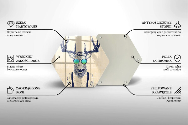 Skleněná deska do kuchyně Jelen muž ilustrace