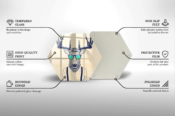 Skleněná deska do kuchyně Jelen muž ilustrace