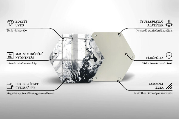 Skleněná deska do kuchyně Inkoustová abstrakce